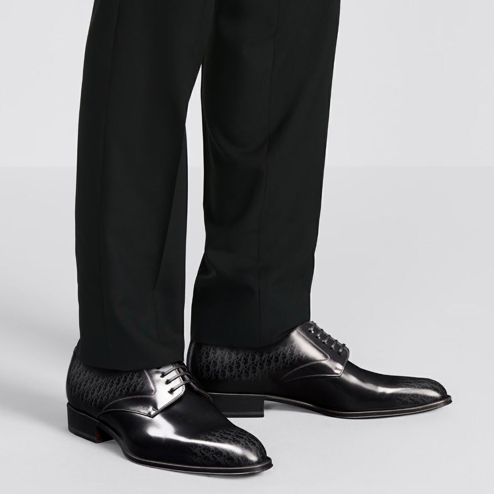 Dior Timeless Derby Shoe with Gray and Black Dior Oblique Gradient size 42